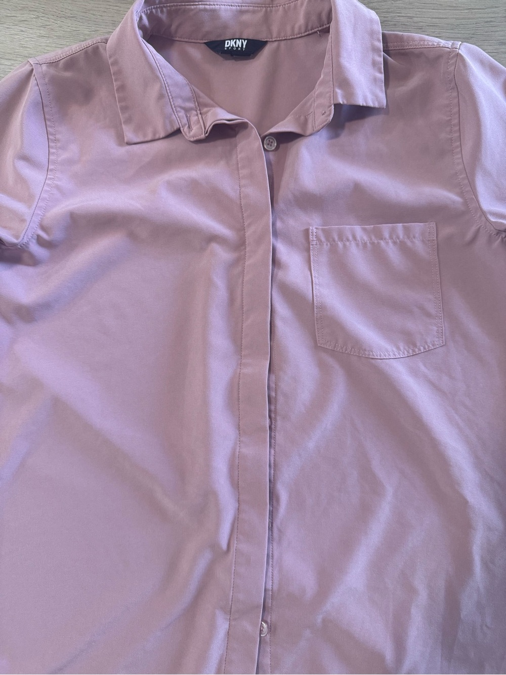DKNY Sport Pink Stretch Button Down Shirt Long Sleeve - Picture 2 of 9